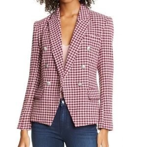 L’AGENCE Houndstooth Tweed Blazer